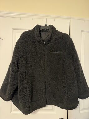 Skechers Women's Black Teddy Sherpa Jacket with Zip Pocket